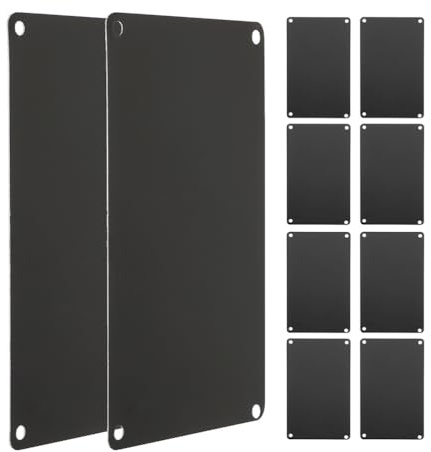 Operitacx 10pcs Personalised Engraved Blank Plaques, 5.9 x 4 inch Aluminium Door Signs, Metal Diy Name Plates for Office Business Memorial Pet Dog Engraving Bench Wall Mount（Black）