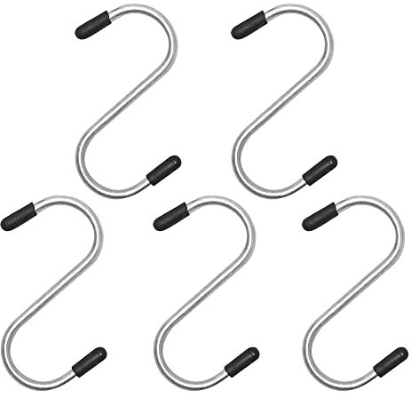 Dekton 5PC 3-in S Hook Set | Versatile Hooks for Home, Kitchen, Garage, Shed & Workshop | No Screws or Nails Needed | Easy to Hang on Doors, Shelves & More | Convenient and Flexible Storage Solution