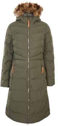 Trespass Womens Jacket Longer Length Padded Casual Coat Fur Trim Audrey X