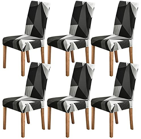 HZDHCLH Chair Covers Set of 4/6 Stretch Modern Chair Slipcovers for Dining Room Kitchen Wedding Party Washable Chair Protector(6pcs, thinking space)
