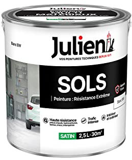 Julien Peinture Sols Extrême Intérieur et Extérieur - Chapes béton, ciment lissé, briques, asphalte, planchers et parquets - Blanc 2,5L