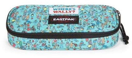 EASTPAK Federmäppchen Where's Wally x Modell Oval Farbe Wally Pattern Blue, Modell Wally Blau, M, Federmäppchen für die Schule