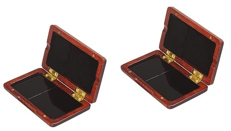 ibasenice 2st Walnut Case För Saxofon Och Klarinett Ergonomisk Design Med Magnetisk Stängning Mörkröd Skyddar Och Håller Reeds Torr Och Säkert