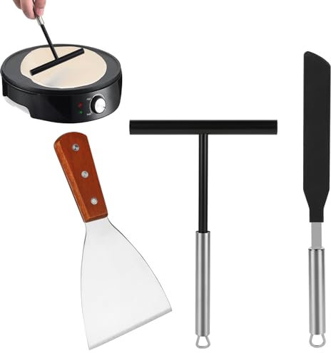 PZJFH Crepes FBA-175WYH-4437259 - Set di 3 distributori per pasta in acciaio inox, per la casa, la cucina, la cottura