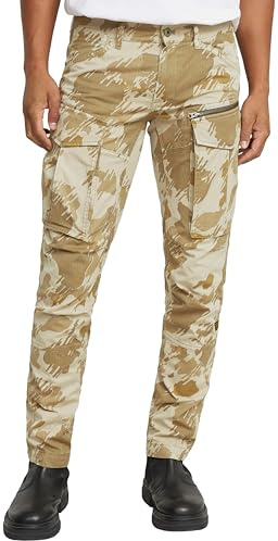 G-STAR Men's Rovic Zip 3D Regular Tapered Pants, Multicolour (dk Brick gd Glitch Beach camo D02190-D955-H174), 33W / 32L