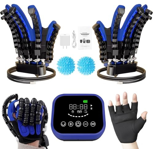 （Gauche+Droit）Gant de Robot de Rééducation Pour La Récupération Après Un AVC AVEC Hémiplégie De La Main, Équipement De Thérapie Après Un AVC, 3 Modes, Rechargeables 2000 Mah, Tailles S/M/L/XL.