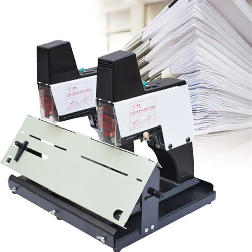 Grapadora De Sillar Eléctrica,Grapadora Encuadernadora Rápida Automática De Escritorio De 9 Velocidades,Grosor Ajustable De 100Mm,1-9 Niveles De Intensidad,Encuadernación De Libros Pesados,Doublehead