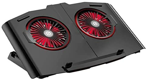 Base Refrigeradora Portatil Radiador De Aluminio Para Portátiles Ventiladores Turbo De Doble Núcleo Fuerte Volumen De Aire 70CFM Potente Disipación De Calor Ventilador Para Portatil Base Para Portatil