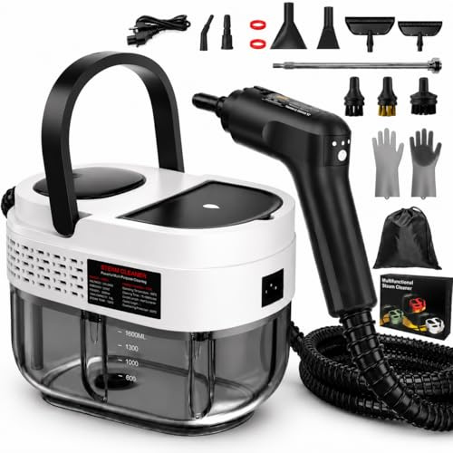 Goyappin Handångstvätt för hemmet, 2 500 W högtrycksångtvätt för bildetaljering, 3 ångnivåer, 1 600 ml tank, högtrycksångbåt för vägglöss, soffa, möbler, kök, badrum, golv