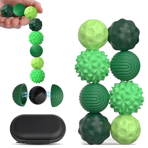 8 Pcs Bolas Magnéticas Anti-Estrés,Dancepandas Juguetes Sensoriales,Pelotas MagnéTicas De Silicona,Bolas de Acupresión,Juguetes para Fidget,para Adultos y Adolescentes