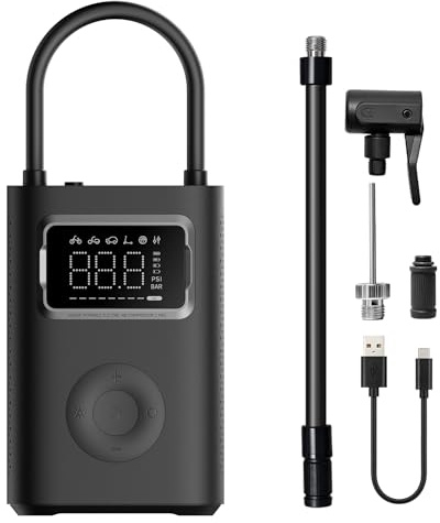 XIAOMI Air Compressor 2 Pro,Bomba de Aire 150 PSI, Inflado Neumáticos Coche 45s, Pantalla Digital, 5 Modos Preestablecidos, Luz SOS, para Coche Bicicleta Balón Scooter Eléctrico