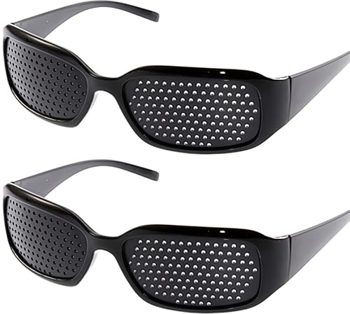 Weploda 2 gafas de cuadrícula para entrenamiento ocular, gafas perforadas, entrenamiento ocular para relajarse, gafas multiorificios, unisex, para entrenamiento ocular, para relajarse, mejorar la