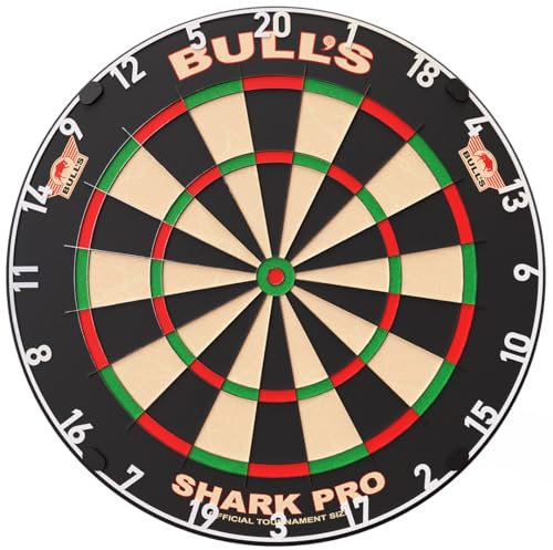 Bull's Dartscheibe | Bull's Shark Pro Profi Dartscheibe mit eingelegtem Draht | Dartscheibe ohne Draht | inklusive Aufhängesystem | hochwertige Dartscheiben