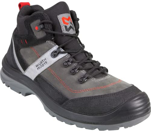 WÜRTH MODYF Sicherheitsstiefel S3 Corvus Velours in grau - Arbeitsschuhe für Herren und Damen - metallfrei & wasserabweisend - in der Größe 44
