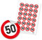 itenga 24x Sticker 50 Verkehrsschild (Motiv 106)