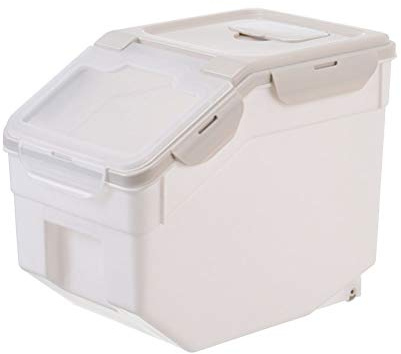 TOPBATHY Conteneur De Stockage Des Aliments Pour Animaux Avec Roulettes Seau À Croquettes Pour Chiens Distributeur De Nourriture SèChe Avec Tasse À Mesurer RéSistant À L'Humidité Pour IntéRie