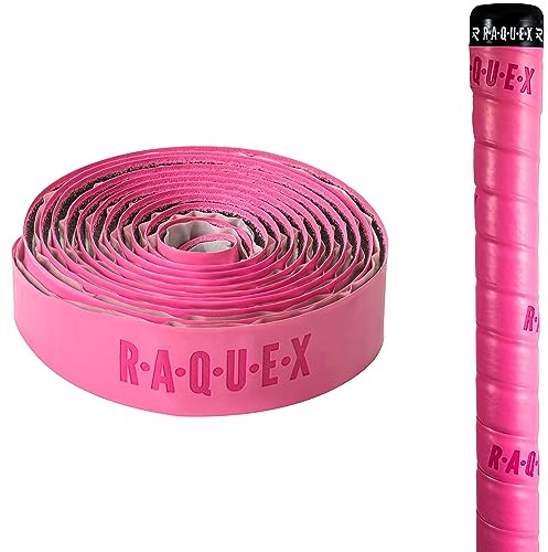 Raquex Cushion Hockey Stick Grip - Super-Grippy PU Material Hockey Grip, Over 2m Long, Soft and Absorbent, Minimises Vibrations. Self-Adhesive Backing, Extra-Long Length (Pink, 10 Grips)