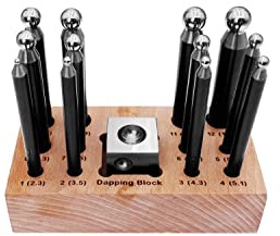 PAULIMOT Kugelpunzen-Set mit Würfelanke, 13-teilig