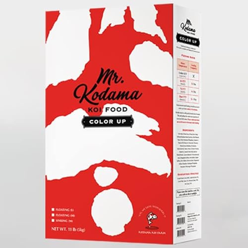 Mr. Kodama Koi Food - Color Up Spirulina Koi Food from Japan to Promote Growth & Color | 11lbs of Medium/Floating Pellets