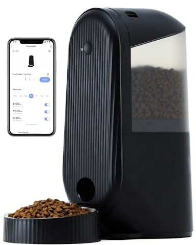 FUKUMARU Distributore Automatico Cibo Cani e Gatti, 4L Dispenser Crocchette per Animali Domestici, Supporto Pasti Fai da te e Controllo Temporizzato WiFi