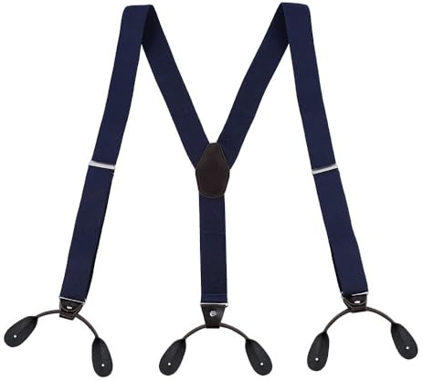 KLONKEE Tirantes para Hombre, 35mm Ancho Tirantes para Pantalones Hombre con 6 botones, Y forma Adjustable Elegante Caballero, Traje Business Boda Fiesta Accesorio