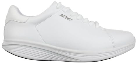 MBT KUNI LACE UP Zapatillas de Deporte para Hombre Estilo Moderno. Deportivas Caminar Anatómicas y Cómodas. Calzado Fisiológico Confort y Estabilidad con Suela Curva. Sneakers con Cordon. Color Blanco