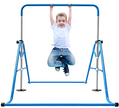 SuhoFutus Turnreck Barre de gymnastique pliable pour enfants, barre horizontale de jardin, barre d'entraînement horizontale, hauteur réglable de 115 à 155 cm, pour l'entraînement à la maison