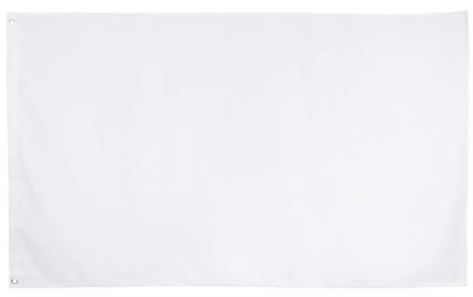Drapeau Blanc - 150x90 cm - Grand Drapeau Couleur Blanche Polyester Avec œillets Métalliques - Extérieur et Intérieur Anniversaire Mariage Decoration Ecole Jardin Célébrations Fête Sportif Événement