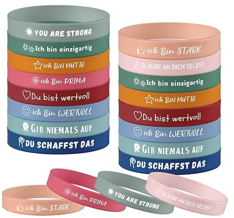 Yuecda Motivationsarmbänder Inspirierende Sprüche Silikon Armbänder, Motivationsgeschenke für Teenager, Schüler, Kollegen (20)
