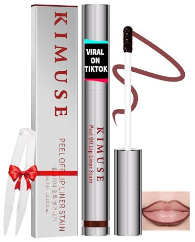 KIMUSE Lip Stain Peel Off, Lipstain, Lip Liner All In One, Peel Off Lip Stain With Tweezer, Waterproof, Long Lasting, Natural Matte Finish