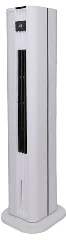 Enfriador de aire de torre con función de calefacción, depósito de agua de 4,5 L, potencia de refrigeración de 75 W y calefacción de 3000 W, 3 velocidades, panel táctil, mando a distancia