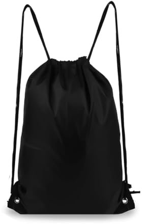 KEQAR Sac à dos à Cordon de Serrage pour Sport, Natation, Piscine, Basket-ball, Plage (Noir)