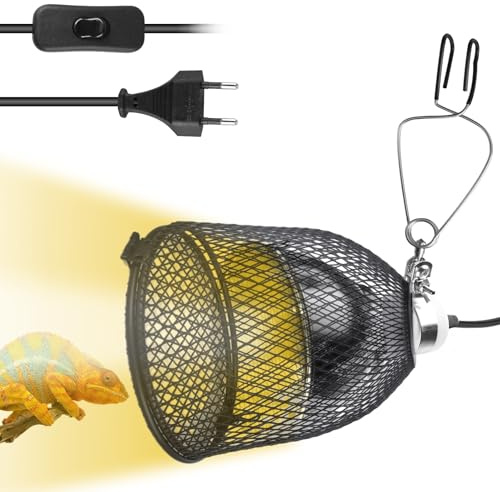PORFOYO Lampe Chauffante, 100W E27 Lampe Chauffante Terrarium, Lampe de Chauffage, Lampoule Chauffante Poussin Pince rotative à 360° pour Tortue Reptile Lézards Serpents Caméléon