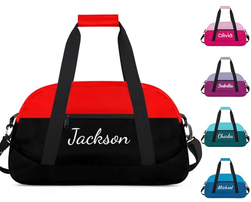 BAGVERAFY Custom Kids Duffle Bag for Boys and Girls, Personalized Carry On Weekender Overnight Travel Bag Tote Sleepover Sports Gym Dance Bags