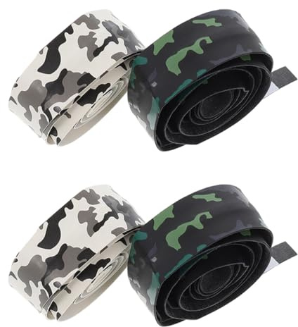 Kichvoe Nastro Antiscivolo per Impugnatura Racchetta da Badminton e Tennis in Pu, Fascia Antisudore Confortevole e Assorbente, Set 4 Pezzi (2 Nero + 2 Bianco) per Sport e Outdoor