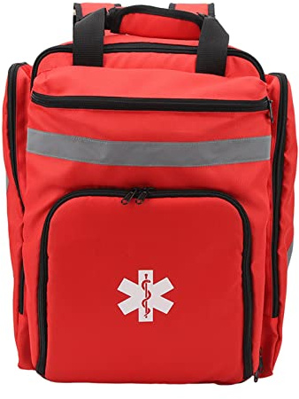 EIMSOAH Brandmansväska, Nödryggsäck med Stor Kapacitet med Reflekterande Remsa, Slitstark 600D Oxford Medical First Responder-väska för Resor och Camping Utomhusräddning