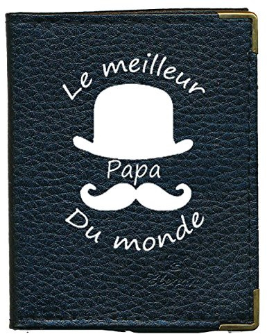 Pochette Etui Porte Cartes bancaire, Credit, fidélité, Noir - pour 24 Cartes Meilleur Papa Fete des Peres