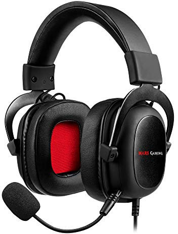 Mars Gaming MH5, Auriculares Surround 7.1, Drivers 53 mm, micrófono extraíble, Color Negro