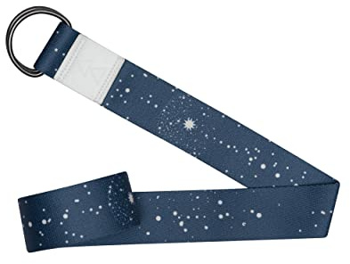 YOGA DESIGN LAB | The Yoga Strap | Luxurious, Extra Long, Super Soft, Eco Printed | Studio Quality, Adjustable | Safely Stretch Further and Hold Longer | 240 cm Long (Celestial)