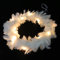 Uonlytech Weiße Federgirlande. Weiß Feder Kranz Weihnachten Kranz für Front Tür Feder Kranz mit Led- Leuchten für Indoor Outdoor Halloween Party Dekorationen Weihnachtskranz Mit Lichtern