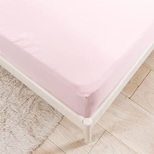 Surwin Einfarbig Spannbettlaken Spannbetttuch Boxspringbett, Mikrofaser Weiche Matratzenbezug Steghöhe bis 35 cm, mit Elastischem Gummiband für Einzelbett Doppelbett (Rosa,140x200x35cm)