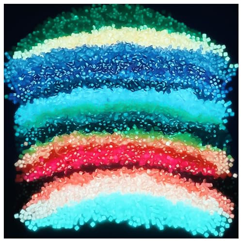 Leuchtsteine Diamond Painting Eckige Steine, Diamond Painting Zubehör für Diamond Painting Set, 20 Farben Leuchtend im Dunkeln Diamond Painting Steine, 20.000 Stück Diamond Painting Diamanten