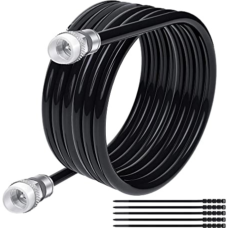 Elecan RG6 Coaxial Cable 75 Feet Indoor/Outdoor Direct Burial Coax Cable,Quad Shielded Waterproof in-Wall with Rubber Boot,Digital TV Aerial Broadband Internet Satellite Cable +25 Ties