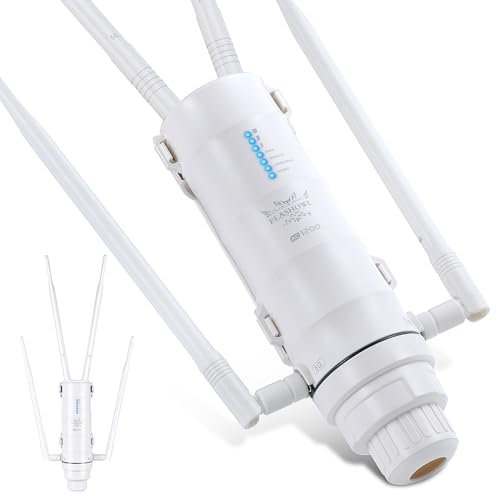 FLASHOWL WLAN Antenne Outdoor, Mesh Mode WLAN Repeater, Wireless Access Point, Dual Band Wi-Fi Range Extender Outdoor, AC1200 Wireless Signal Enhancer, Wasserdichter WiFi-Booster, Outdoor WLAN Router