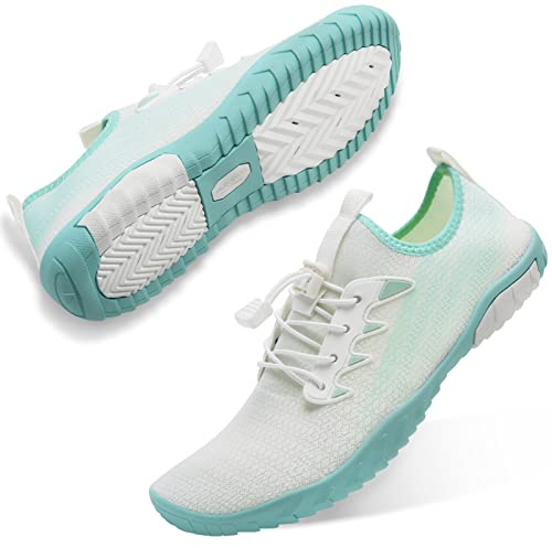 WateLves Chaussures Aquatiques Chaussons Homme Femme de Plongée d'eau Séchage Rapide d'eau Respirant Chaussures de Natation Plage Aquatiques Surf(Moon/Vert,39 EU)