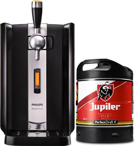 PerfectDraft – Pack Tireuse À Bière + 1 Fût Jupiler 6L – Machine Pression À Domicile – Refroidissement À 3°C – 30 Jours Fraîcheur – Écran LED Température, Volume – Idée Cadeau Amateur Bière