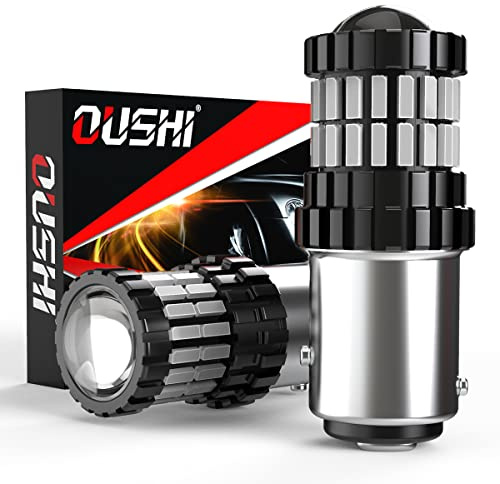 OUSHI 1157 BAY15D Lampadine LED, Rosso 2600Lm, Lampadina P21/5W 2057 7528 Luce Di Retromarcia Luce Freno Posteriore Luce Posizione Fanale Posteriore Indicatori Direzione (2 Pezzi)