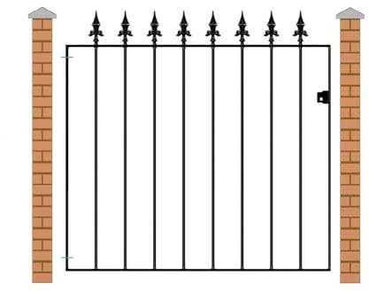 Saxon Spear Top Metal Garden Gate Galvanised Wrought Iron Pedestrian Swing Gates (762mm Gap X 950mm High SAZP05/1)