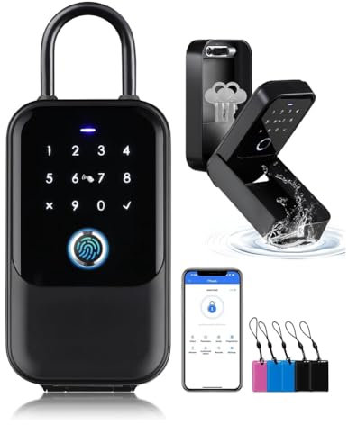 Eighosee Smartlock Box,Key Lock Box Wireless Smart Key Lock Box Electronic Lock Box App, Real Estate Agent Office Home Warehouse