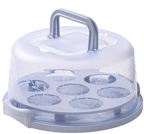 Porta torte – Contenitore rotondo per torte con coperchio e manico, base su due lati per torte, frutta secca, cupcake